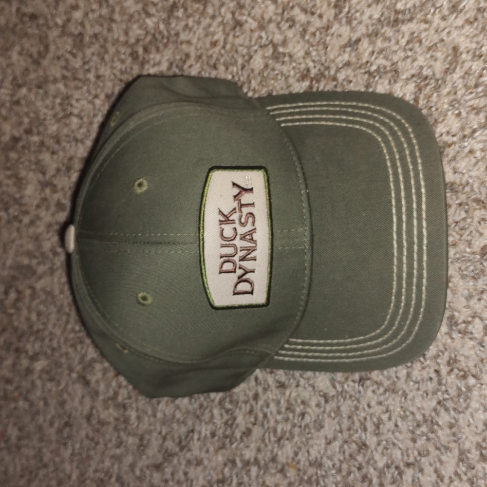 A&E Duck Dynasty Commander Green Olive Stitched Patch Hat Cap